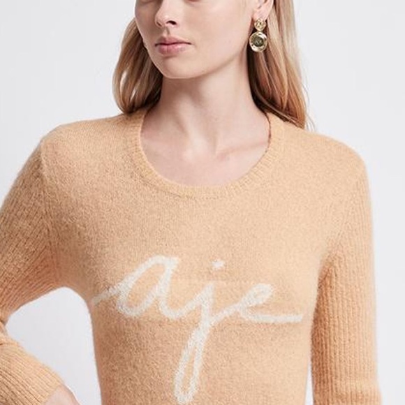 Aje Psychedelia Ribbed Sleeve Logo Jumper - M / Camel - Picture 8 of 13